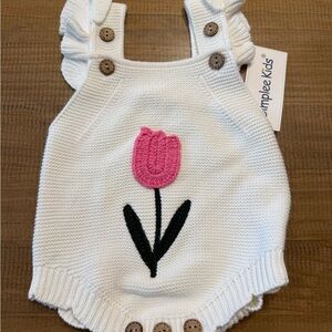 Simplee Kids White Bubble with Pink Tulip - 3/6 month